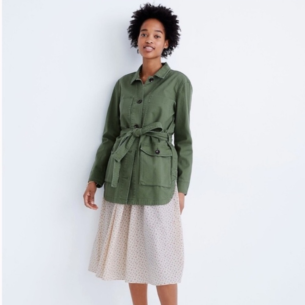 Madewell Olive Utility Jacket with Belt Sz L